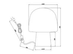 LED Tischleuchte mit Glasschirm & Metallfuß Schwarz, Höhe 27cm