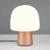 LED Tischleuchte mit Glasschirm & Metallfuß Coffee, Höhe 27cm