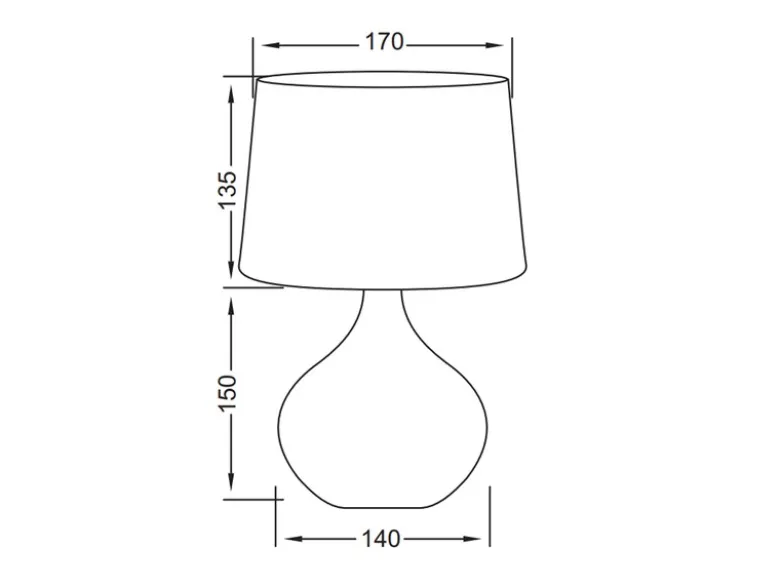 LED Tischleuchte mit Keramikfuß Weiß & Stoffschirm Weiß, Höhe 29cm