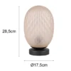 LED Tischleuchte mit ovalem Glasschirm Bernsteinfarbig, Höhe 28cm