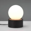 LED Tischleuchte mit Touch-Funktion, Glasschirm Weiß, Schwarz, Höhe 17cm