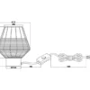 LED Tischleuchte Rattan Geflecht Natur und Gitter im Boho Stil, Höhe 20cm