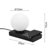 LED Tischleuchte Schwarz induktive Ladestation Touch Glasschirm Weiß, Höhe 15cm