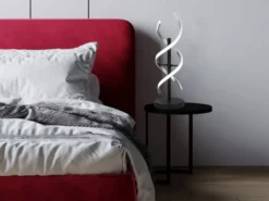 LED Tischleuchte SEQUENCE dimmbar Silber, Höhe 48cm