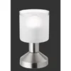 LED Tischleuchte Silber matt ON/OFF über Touch Sensor, Höhe 17cm