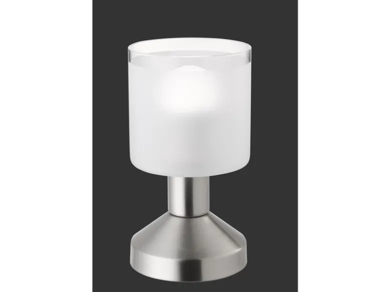 LED Tischleuchte Silber matt ON/OFF über Touch Sensor, Höhe 17cm
