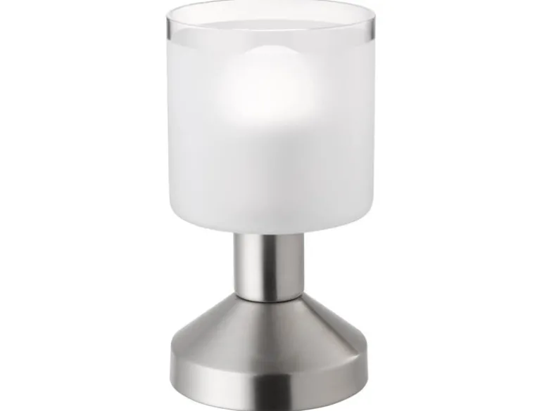 LED Tischleuchte Silber matt ON/OFF über Touch Sensor, Höhe 17cm