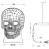 LED Tischleuchte SKULL 3D Totenkopf Lichtfarbe einstellbar, Höhe 21cm