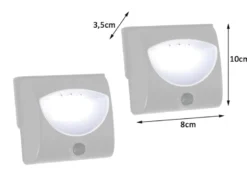 LED Treppenlicht 2er SET Orientierungslicht mit Bewegungsmelder, Batteriebetrieb