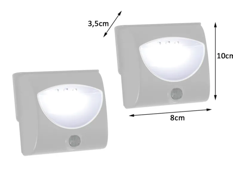 LED Treppenlicht 2er SET Orientierungslicht mit Bewegungsmelder, Batteriebetrieb
