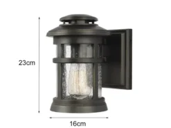 LED Ultra Wetter & Salzluft resistente Außen Laterne, Bronze Höhe 23cm