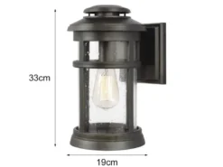 LED Ultra Wetter & Salzluft resistente Außen Laterne, Bronze Höhe 33cm