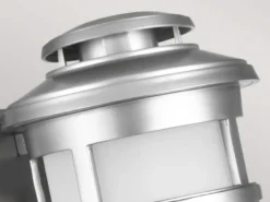 LED Ultra Wetter & Salzluft resistente Außen Laterne, Silber Höhe 33cm