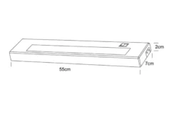 LED Unterbauleuchte ALINO flach, Schalter & 230V Direktanschluss, Länge 55cm