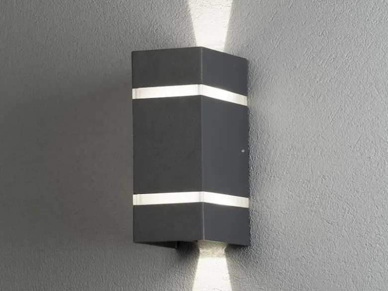 LED Up and Down Außenwandleuchte CREMONA Höhe 19,5cm, Anthrazit