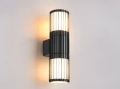LED Up and Down Außenwandleuchte aus Aluminium Anthrazit, Höhe 30cm