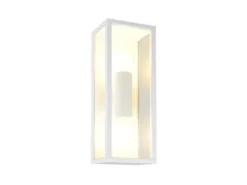LED Up & Down Außenwandleuchte in Weiß mit Glas, Höhe 38cm