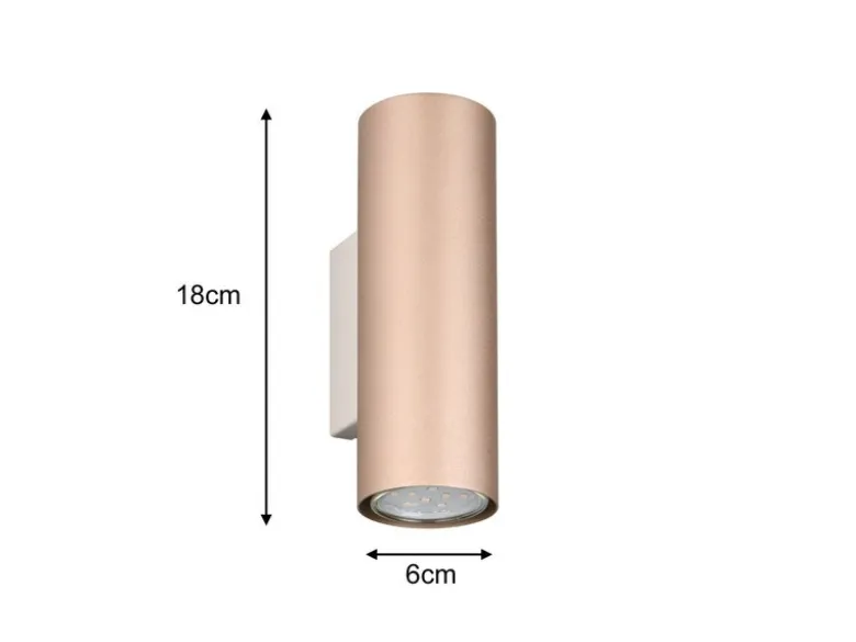 LED Up Down Wandleuchte Metall Coffee, Höhe 18cm