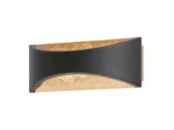 LED Updown Wandleuchte RIO Schwarz Gold, Breite 22,5cm