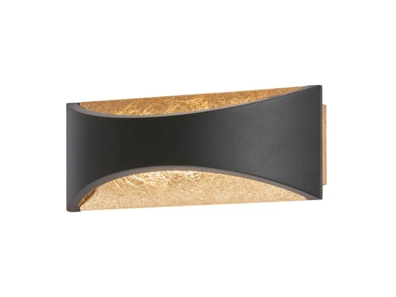 LED Updown Wandleuchte RIO Schwarz Gold, Breite 22,5cm