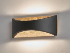 LED Updown Wandleuchte RIO Schwarz Gold, Breite 22,5cm