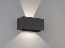 LED Updown Wandleuchte WALLO Schwarz für Innen & Außen, Breite 20cm