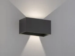 LED Updown Wandleuchte WALLO Schwarz für Innen & Außen, Breite 20cm
