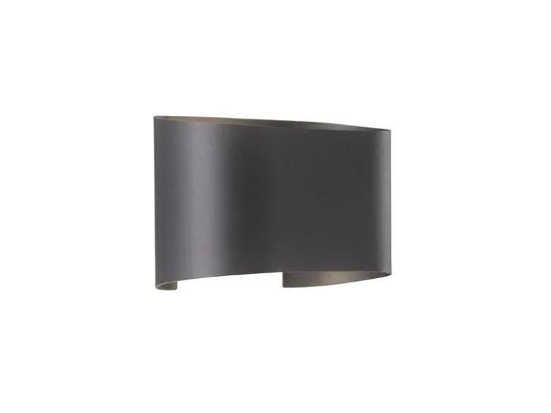 LED Updown Wandleuchte WALL Schwarz für Innen & Außen - 18cm breit
