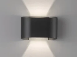 LED Updown Wandleuchte WALL Schwarz für Innen & Außen - 18cm breit
