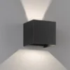 LED Updown Wandleuchte WALL Schwarz für Innen & Außen, Quadrat 10cm