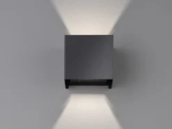 LED Updown Wandleuchte WALL Schwarz für Innen & Außen, Quadrat 10cm