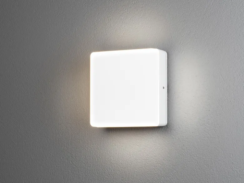 LED Wand-& Deckenaußenleuchte CESENA, ALU in weiß mit Dämmerungssensor