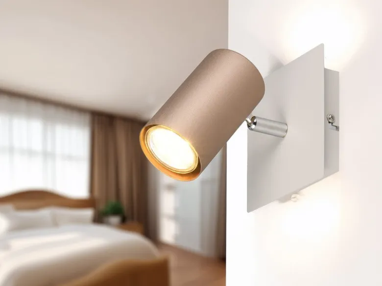 LED Wand- & Deckenstrahler Metall Coffee / Hellgrau, Breite 12cm