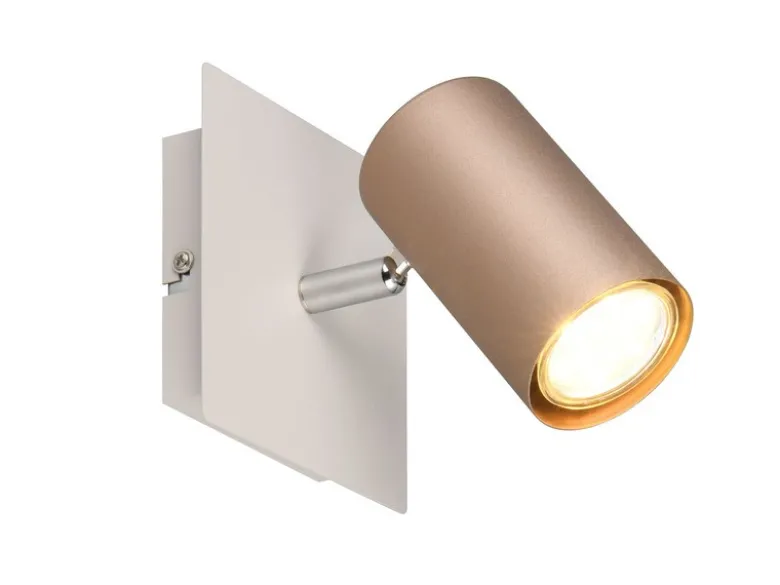 LED Wand- & Deckenstrahler Metall Coffee / Hellgrau, Breite 12cm