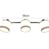 LED Wand- & Deckenstrahler mit Stoffschirmen in Weiß/Grau, Breite 58cm