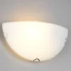 LED Wandlampe halbrund Glas Weiß, Breite 30cm