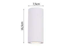 LED Wandlampe Spot Gipsleuchte Weiß Up and Down bemalbar, Höhe 16,5cm