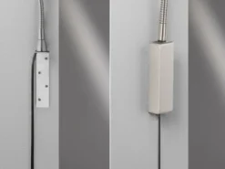 LED Wand Leselampe & Bettlampe JUSTI Silber mit Kabel und Stecker, Breite 6cm