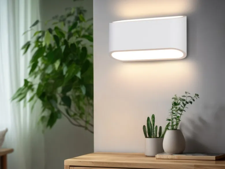 LED Wandleuchte aus Gips mit Up and Down Lichteffekt, Breite 23cm