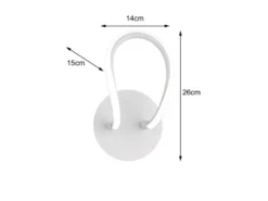 LED Wandleuchte BOLOGNA Metall Weiß matt 3 Stufen Dimmer, Höhe 26cm