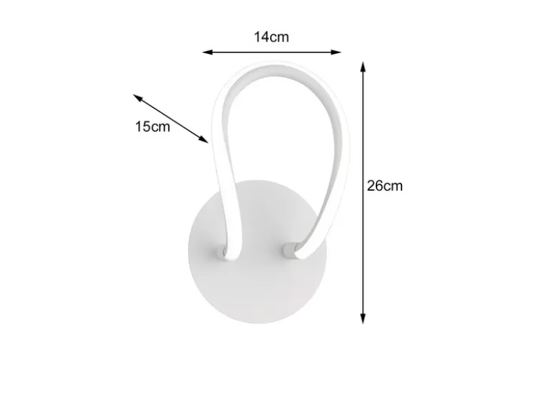 LED Wandleuchte BOLOGNA Metall Weiß matt 3 Stufen Dimmer, Höhe 26cm