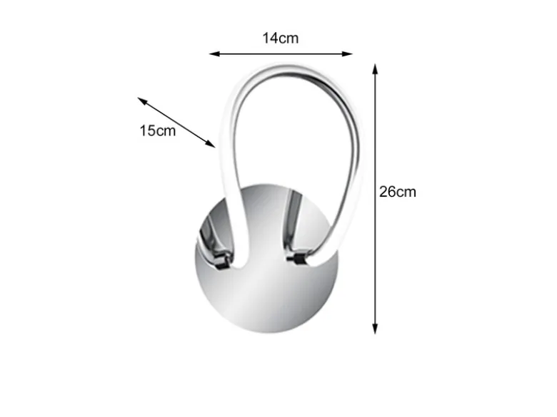 LED Wandleuchte BOLOGNA Metall Chrom/Weiß 3 Stufen Dimmer, Höhe 26cm