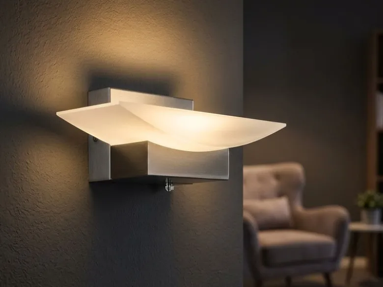 LED Wandleuchte BOWL Silber mit Schalter, dimmbar & CCT Lichtfarbe, Breite 20cm