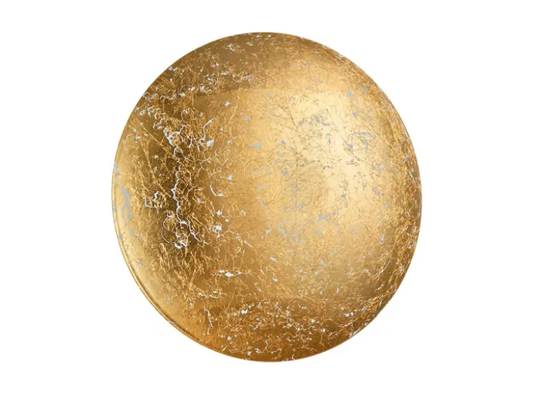 LED Wandleuchte CHIROS aus Metall, indirekte Beleuchtung in Blattgold, Ø 22cm