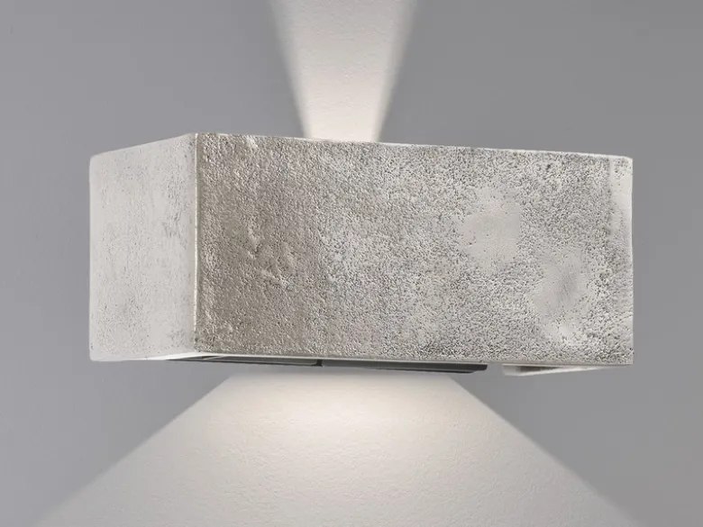LED Wandleuchte COG Up Down, Silber Antik, verstellbares Licht, Breite 23cm