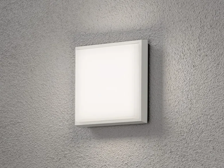LED Wandleuchte / Deckenleuchte CESENA eckig, Alu weiß, 10 Watt, 900 Lumen