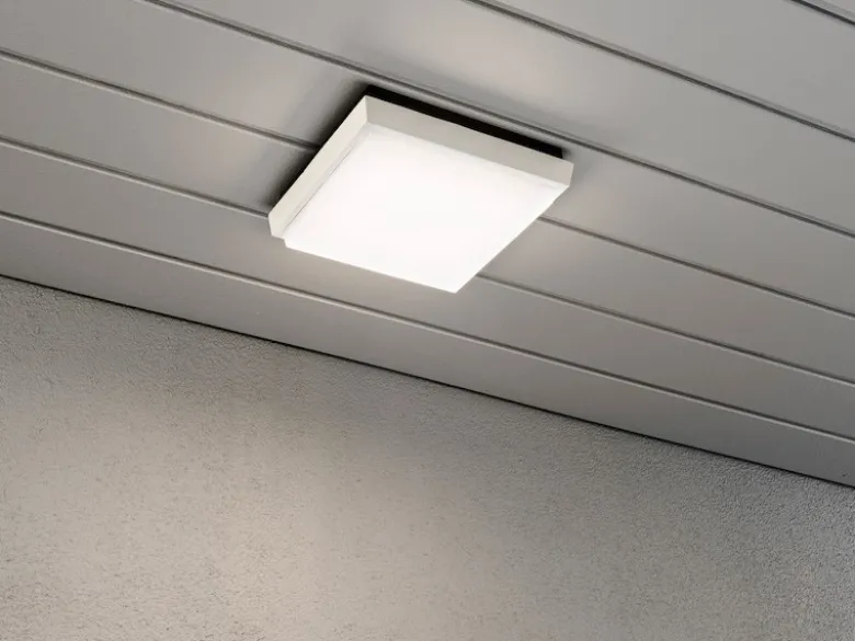 LED Wandleuchte / Deckenleuchte CESENA eckig, Alu weiß, 10 Watt, 900 Lumen