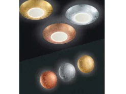 LED Wandleuchte 2er SET aus Metall in Blattgold rund, Ø 22cm