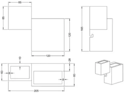 LED Wandleuchte 2er Set Up and Down Light Weiß matt in 3 Stufen dimmbar, B: 20cm