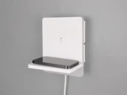 LED Wandleuchte FAIRFIELD Weiß mit Stecker, Schalter & Ladefunktion, Höhe 20cm